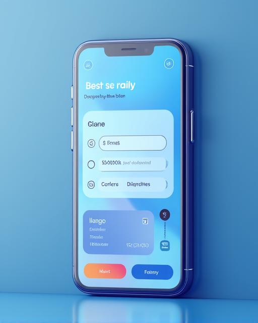 User interface design for a modern fintech mobile application.